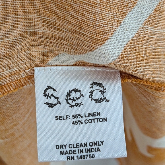Sea New York Orange Linen Blend Tie Front Midi Dress Pockets Size 4 - Picture 8 of 9
